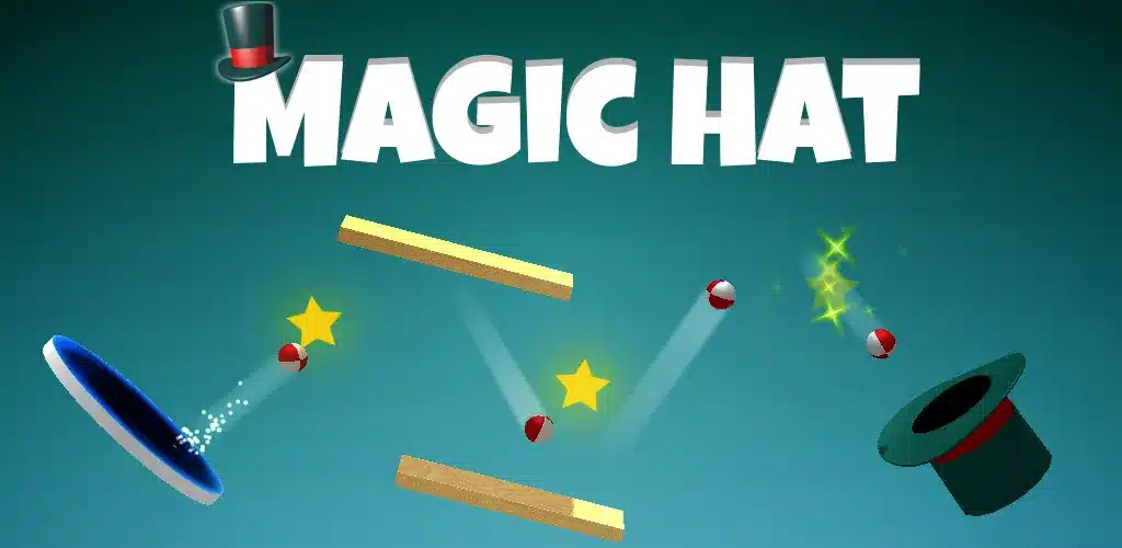 Le jeu Magic Hat est un jeu de Puzzle développé par Appdeko qui consiste à envoyer une balle rebondir sur différents éléments et à collecter au passage 3 étoiles.
