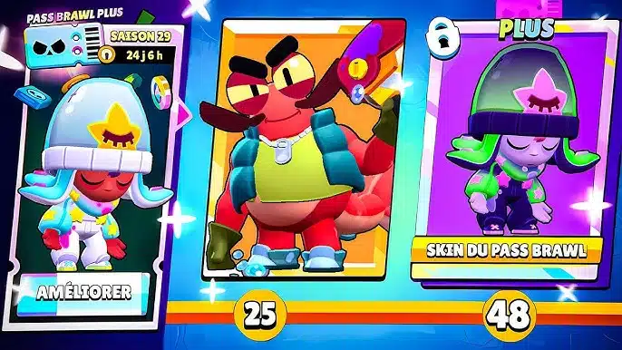 Illustration de la différence de cosmétiques du Battle-Pass Brawlstars 