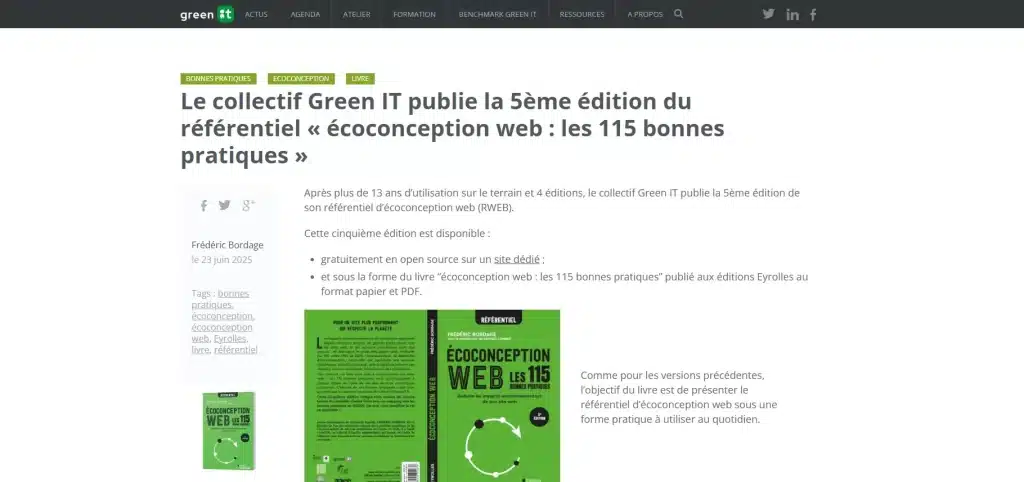 Sorti le 23 juin 2025, le nouveau référentiel en écoconception créé par Green IT est disponible gratuitement !