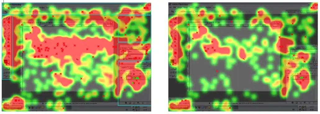 L'eye tracking permet de traduire les parcours oculaires des utilisateurs en carte de chaleur (heatmap) afin de voir où se concentre le regard.
