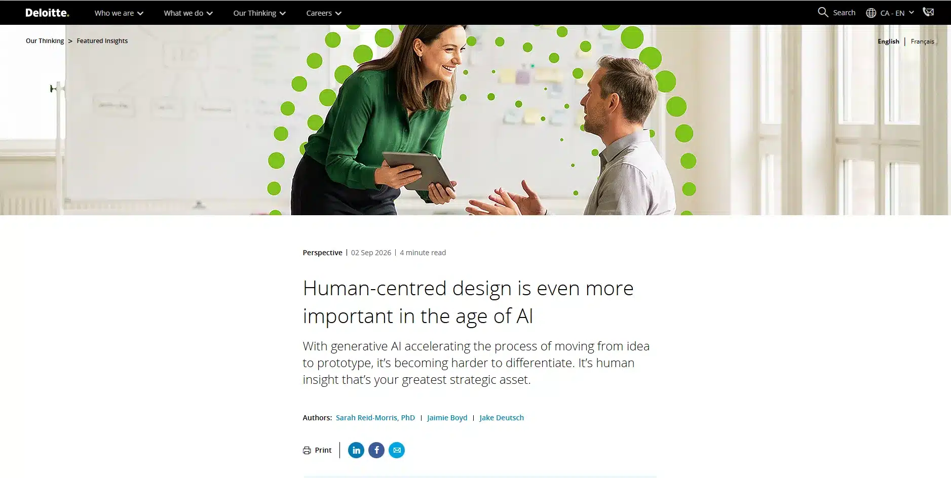 Le 3ème article de la revue de presse UX d'octobre 2026 date du 2 septembre 2026 et a été écrit par Sarah Reid-Morris PhD.