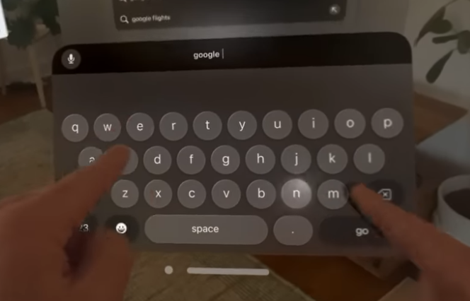 Apple a créé un clavier virtuel spécial pour le Vision Pro.