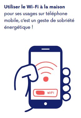 Utiliser le Wi-Fi à la maison pour ses usages sur le téléphone mobile est un geste de sobriété énergétique !